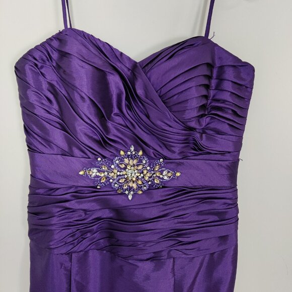 Sukhmani Designs Women's Satin Prom Dress Size 12 Purple NEW Party Graduation - Picture 2 of 16